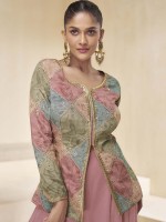 Dusty Pink Real Georgette Sharara Suit